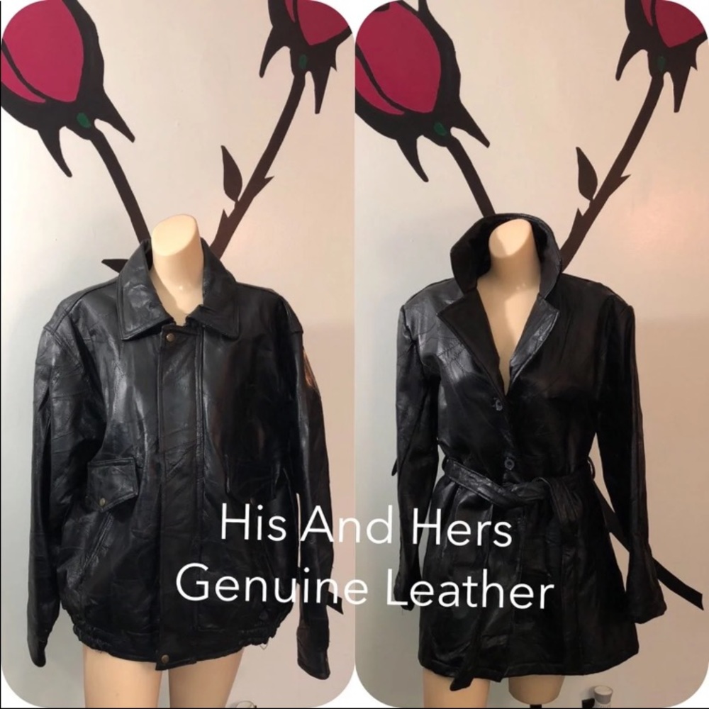 Vintage 80's His And Hers Leather Jacket